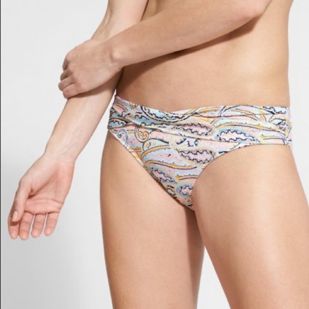 NEW Athleta Aqualuxe Twist Bikini Bottoms, Paisley
